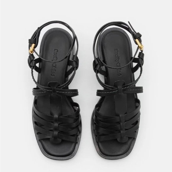 SEE BY CHLOE Sierra Leather Caged Strappy Heeled Sandals - NWT - Picture 4 of 14